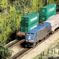 AMTRAK train waiting for an priorty Intermodal to pass on the BNSF BenZach