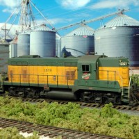 C&NW 1579, EMD GP-7, switches out the grain elevator at Blair Nebraska