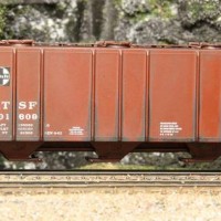 Weathered N-Scale ATSF (BLMA-made) Hopper