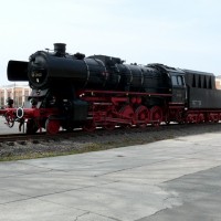 DB 50 2652 stuffed and mounted at Kaiserslautern railroad shops