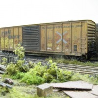 Recently weathered boxcars