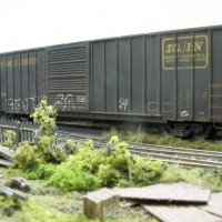 Recently weathered boxcars