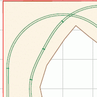 HO scale walk-in track plan in 9X9 ft., 22 in. R