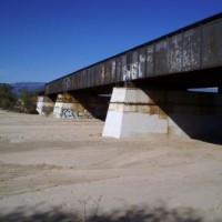 Colton BNSF bridge over the Santa Anna River along La Cadena