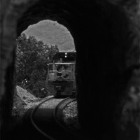 Entering the tunnel.