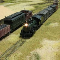 stock train passes mixed train