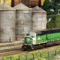 A BN SD60M sits on the hold - BNSF BenZach Sub