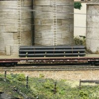 60 Foot Flat with Pipe load made from coffee stir straws