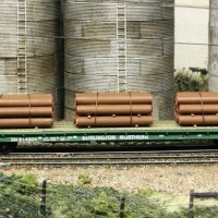 60 Foot Flat with pipe load made from coffee stir straws