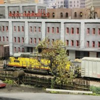 Former UP SD40-2 pulls a short local through town