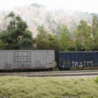 Weathered freight cars