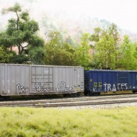 Weathered freight cars
