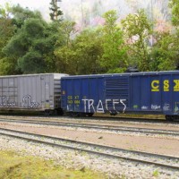 Weathered freight cars