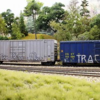 Weathered freight cars