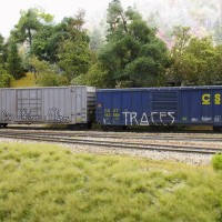 Weathered freight cars