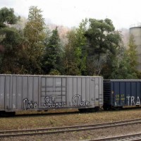 weathered freight car
