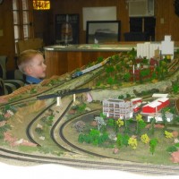 Watching the N scale train running