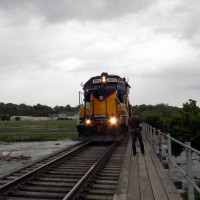 Railfans on the bridge