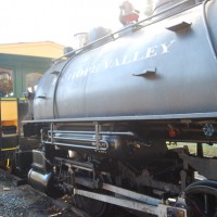3/4 Shot of saddle tanker before backing out on trip