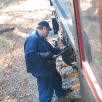 Brakeman throwing down oil before doing "run around"