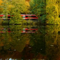 Commuters streak thru fall's glorious color