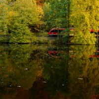 Commuters streak thru fall's glorious color