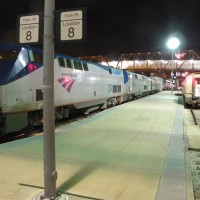 Night on the passenger platform