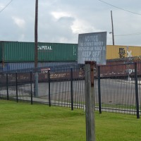 BNSF blocking the crossing.