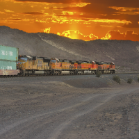 Westbound, leaving Ludlow at dusk