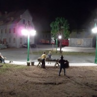 Night view, HO scale layout lighting