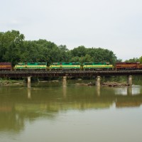 LIRC C122 southbound over Flatrock River in Columbus, IN