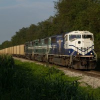 PAL 2012 leading the Mill Creek empty coal train south through Stephensburg, KY 8-9-15