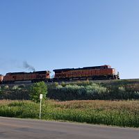 Eastbound stacks leaving Minot