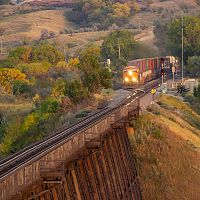 Throttling up to cross Gassman Coulee