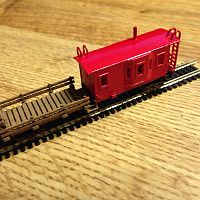 MOW flat car Bay window Caboose