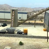 Truck unloading at barite facility