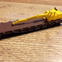 50ft flat car with small crane