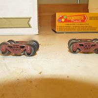 Trucks, pained with red auto primer from a rattle can