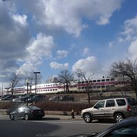 20.02.08 MBTA Roslindale Afternoon Sun Glints Off Commuter Cars   1850PX  SAM_2581