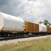 Do Not Hump - Shuttle RSRM on railcars