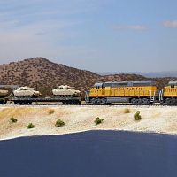 Westbound military train at Palsade Ranch