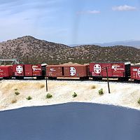 Eastbound freight at Palisade Ranch
