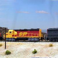 A colorful set of locomotives