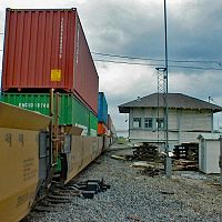Container train passing