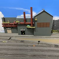 Half building in front of 20' backdrop