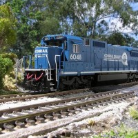 Atlas gold series on the diorama. I think it's a C40-8W [it's not mine]  HO scale
