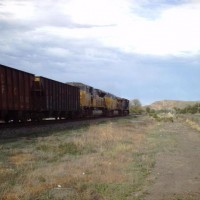 Train of empties heading from Delta to Bowie, Colorado
