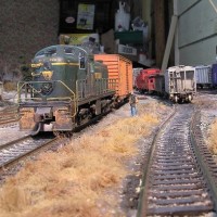 H0 layout New England in Winter. More grasses added.