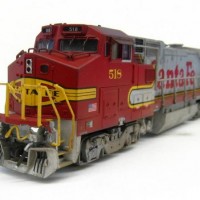 Santa Fe B40-8W #518 with a few details and weathered.