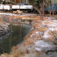 snow near the river